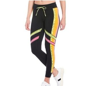 Free people movement bright striped leggings small
